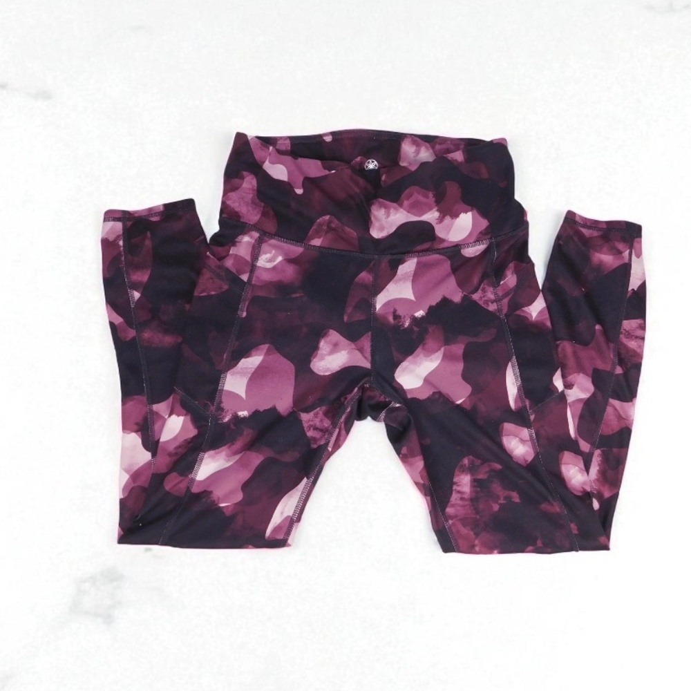 Gaiam High-Waisted Crossover Leggings | Size M | Purple Camo Print‎